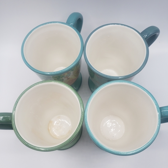 Four Studio Shop Mugs Susan Winget 3 Blue And One Green Butterflies And Flowers - Picture 4 of 7